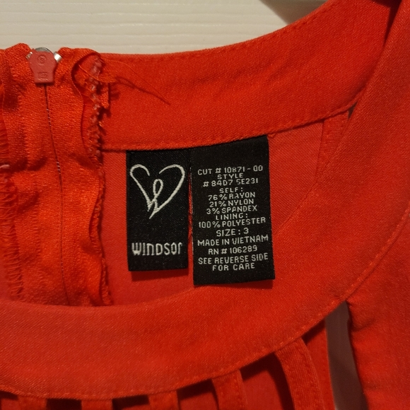 Windsor Red BodyCon Dress with Cage Neckline - Picture 6 of 8